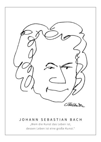 Postkarte Johann Sebastian Bach by Clemens Falkenstein Edition