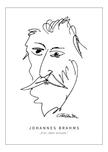 Postkarte Johannes Brahms by Clemens Falkenstein Edition