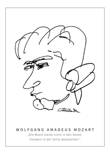 Postkarte Wolfgang Amadeus Mozart by Clemens Falkenstein Edition