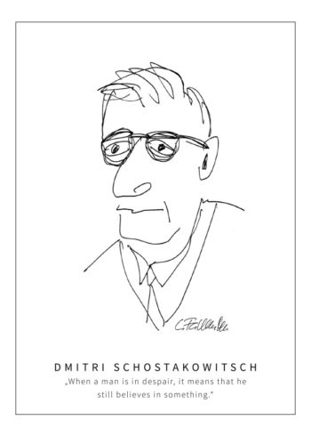 Postkarte Dmitri Schostakowitsch by Clemens Falkenstein Edition