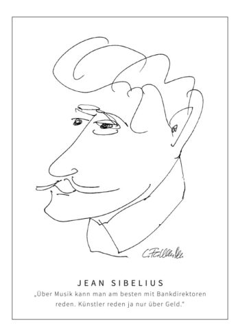 Postkarte Jean Sibelius by Clemens Falkenstein Edition