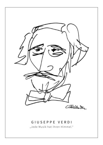 Postkarte Giuseppe Verdi by Clemens Falkenstein Edition