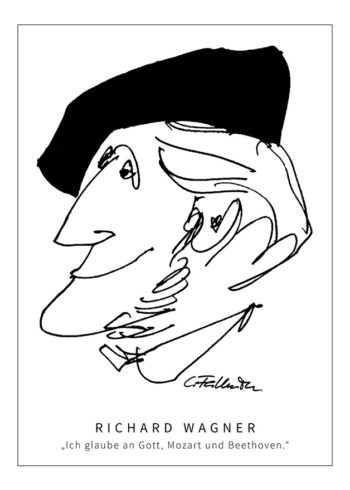 Postkarte Richard Wagner by Clemens Falkenstein Edition