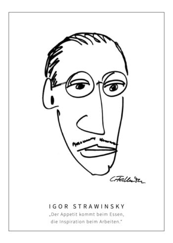 Postkarte Igor Strawinsky by Clemens Falkenstein Edition