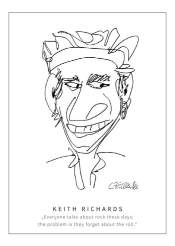 Postkarte Keith Richards by Clemens Falkenstein Edition