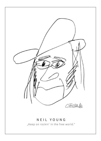 Postkarte Neil Young by Clemens Falkenstein Edition