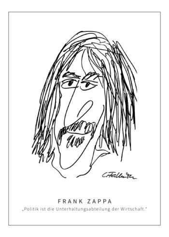 Postkarte Frank Zappa by Clemens Falkenstein Edition