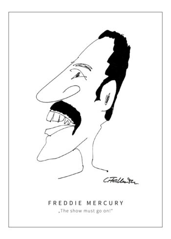 Postkarte Freddie Mercury by Clemens Falkenstein Edition