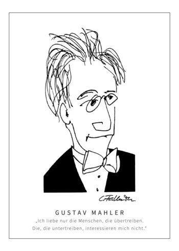 Postkarte Gustav Mahler by Clemens Falkenstein Edition