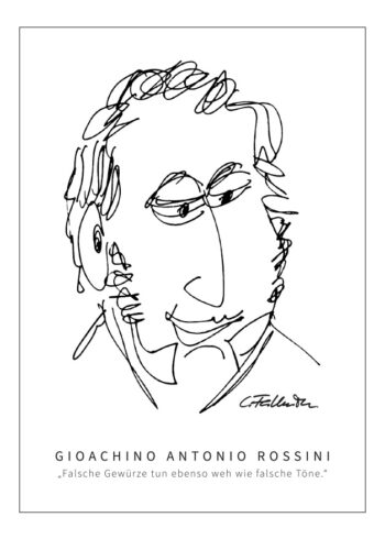 Postkarte Gioachino Antonio Rossini by Clemens Falkenstein Edition